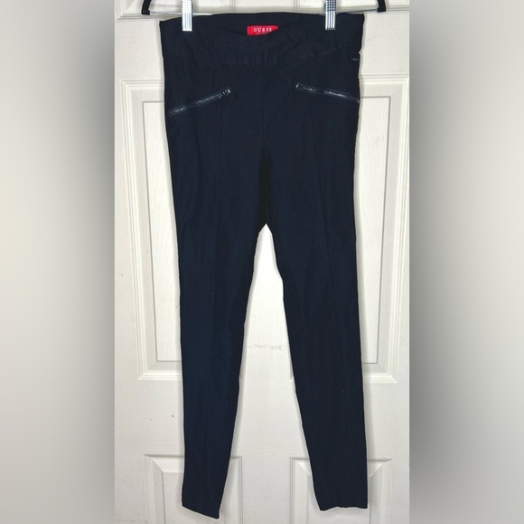 Guess Black Leggings Jeggings with Zipper Pocket Detail - Picture 1 of 7